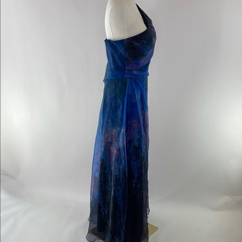 Rene Ruiz Blue Organza Gown, Size 4 - Picture 15 of 16